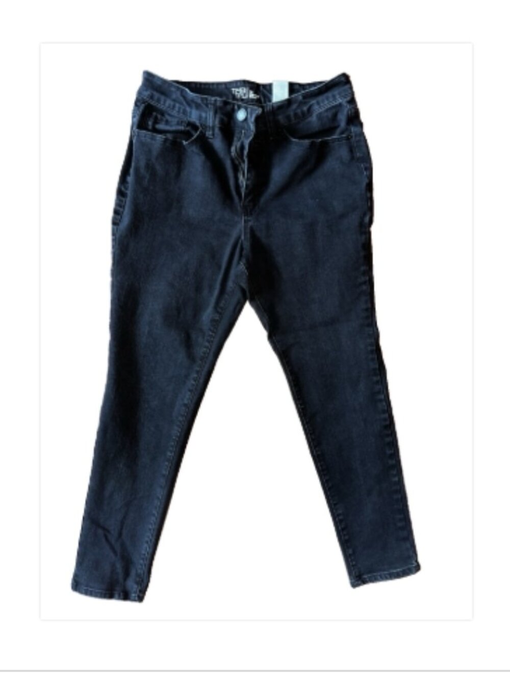 👖✨Time and Tru High Rise Skinny Jeans Size 16 Black Stretch Denim